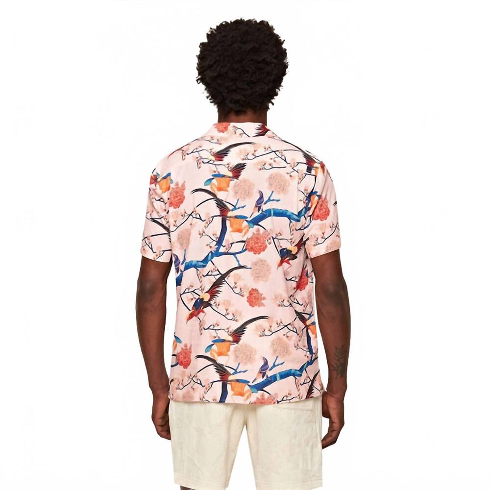 NEW ORLEBAR BROWN hibbert flight of fantasy shirt in rose - Picture 2 of 3